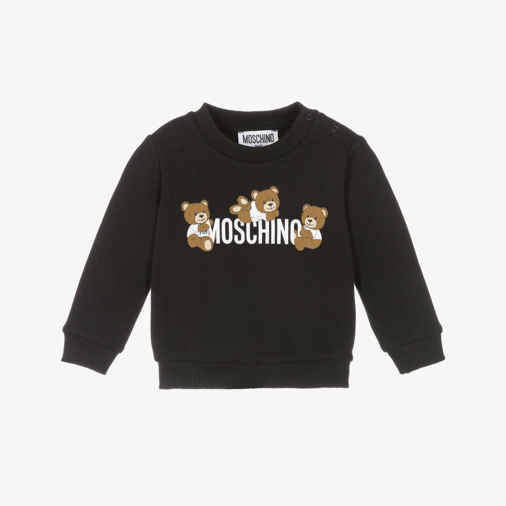 Moschino-Свитшот с медвежонком черный для мальчиков | Childrensalon Outlet
