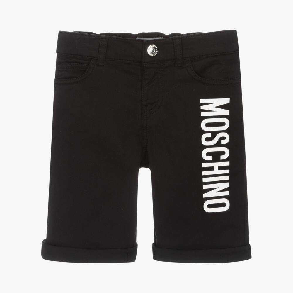 Moschino Kid-Teen - Schwarze Twill-Shorts für Jungen | Childrensalon