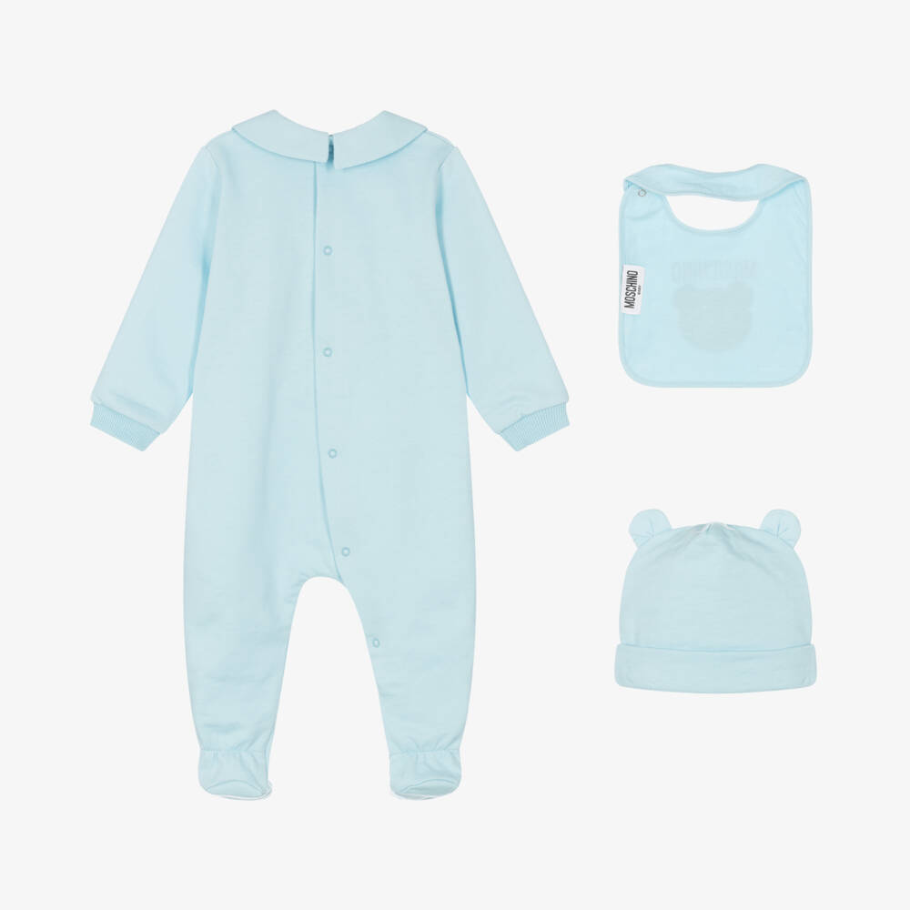 Moschino Baby-Boys Blue Bear Cotton Ensemble | Childrensalon Outlet