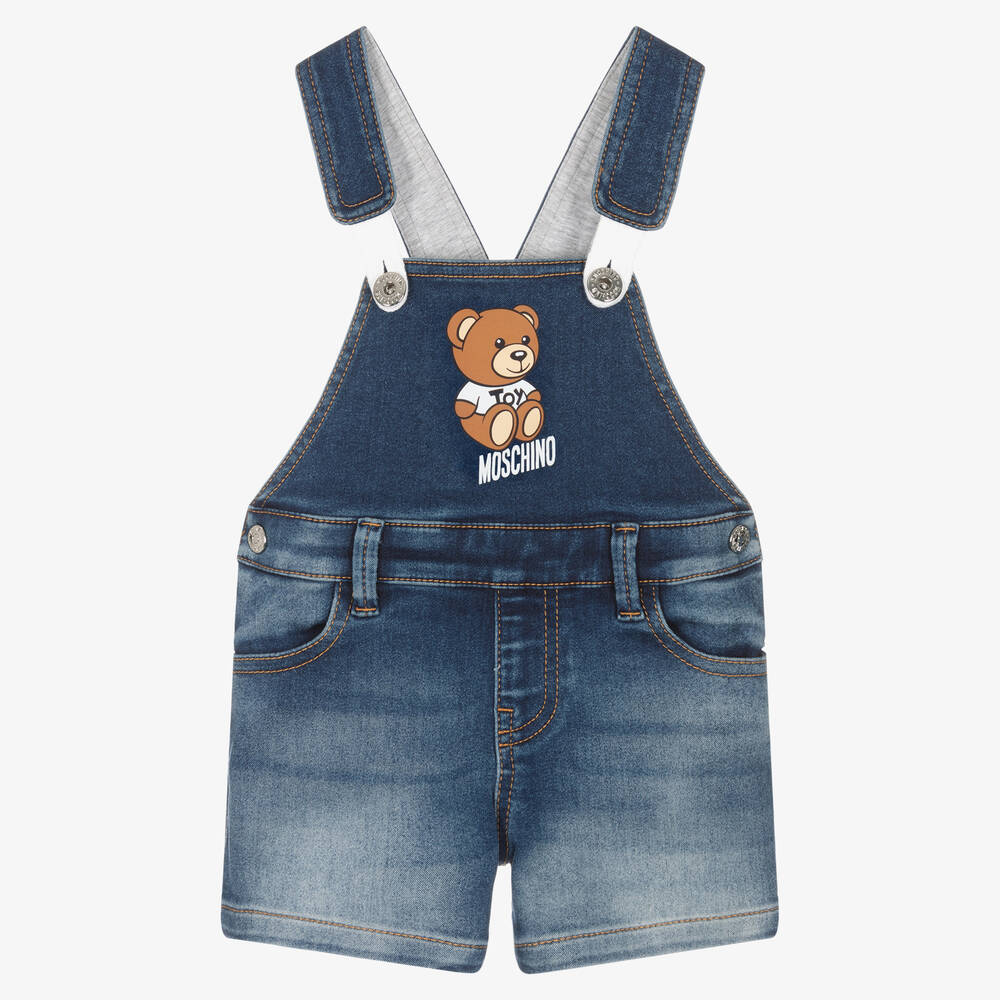 Moschino Baby - Salopette bleue en jean ours garçon | Childrensalon