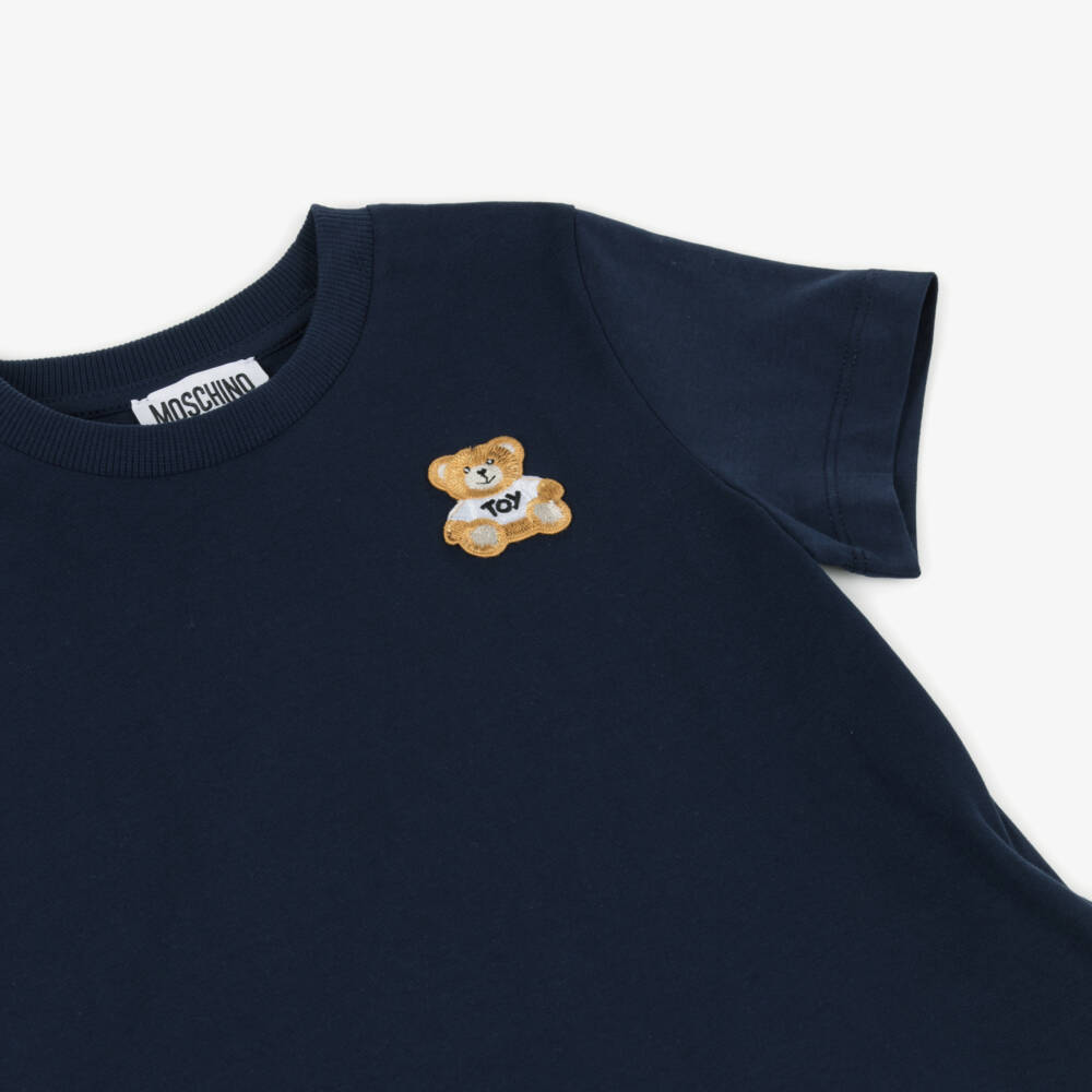 Moschino-Boys Blue Bear Emblem Shirt | Childrensalon Outlet