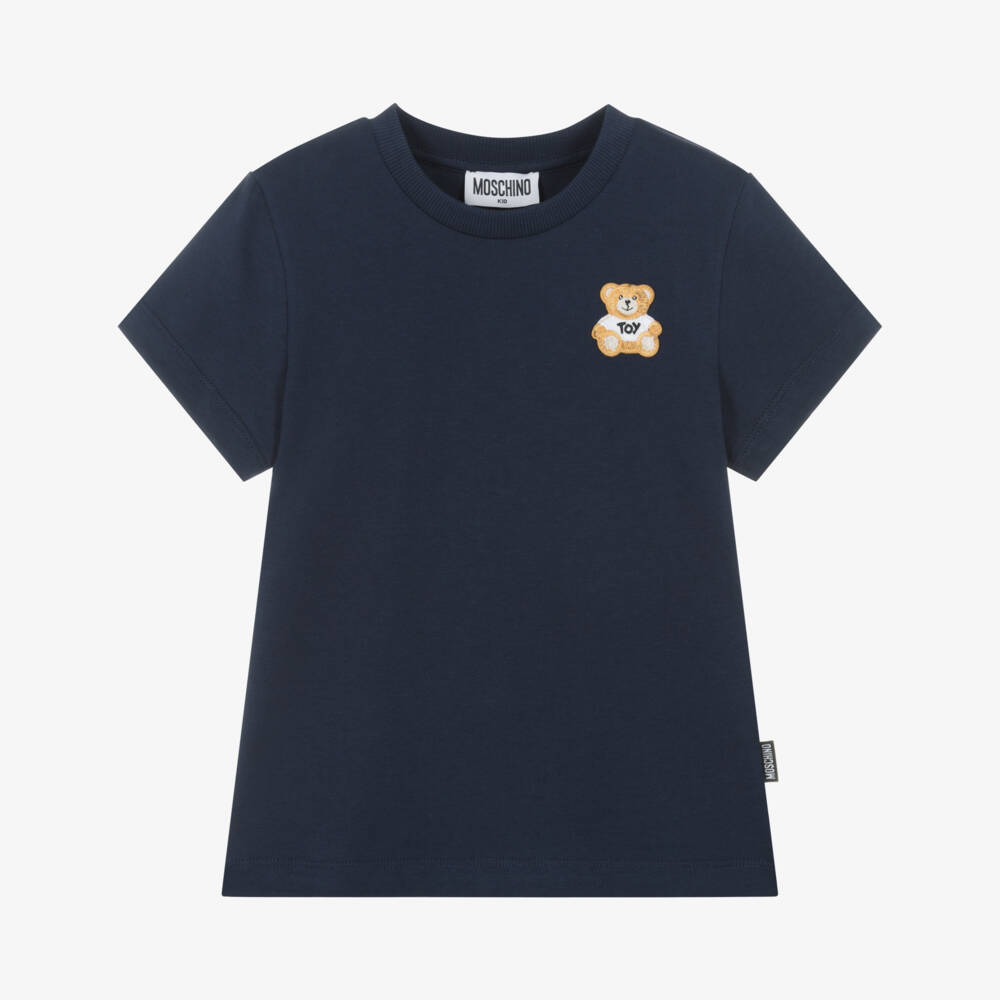 Moschino-Boys Blue Bear Emblem Shirt | Childrensalon Outlet