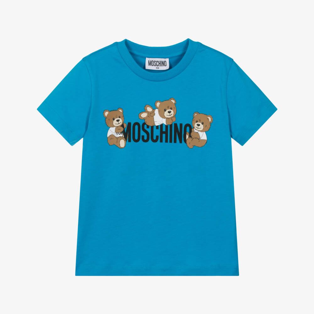 Moschino-Boys' Blue Bear Logo Tee | Childrensalon Outlet