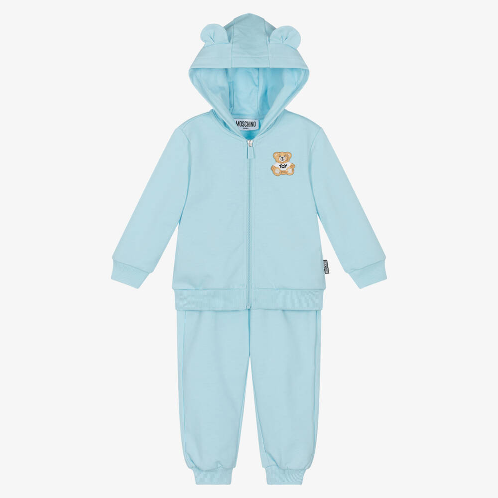 Moschino-Синий хлопковый спортивный костюм с медведем для мальчиков | Childrensalon Outlet