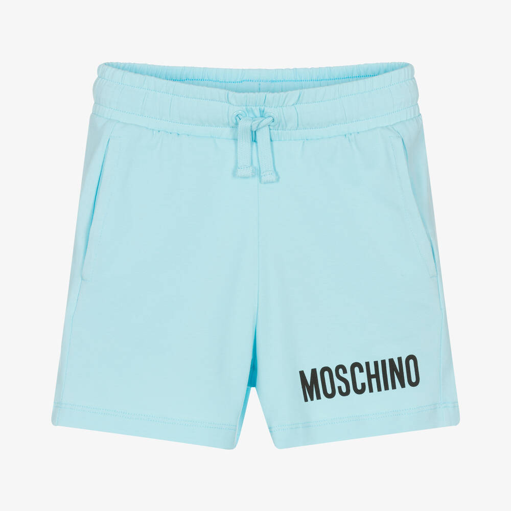 Moschino Kid-Teen - Boys Blue Cotton Logo Shorts | Childrensalon