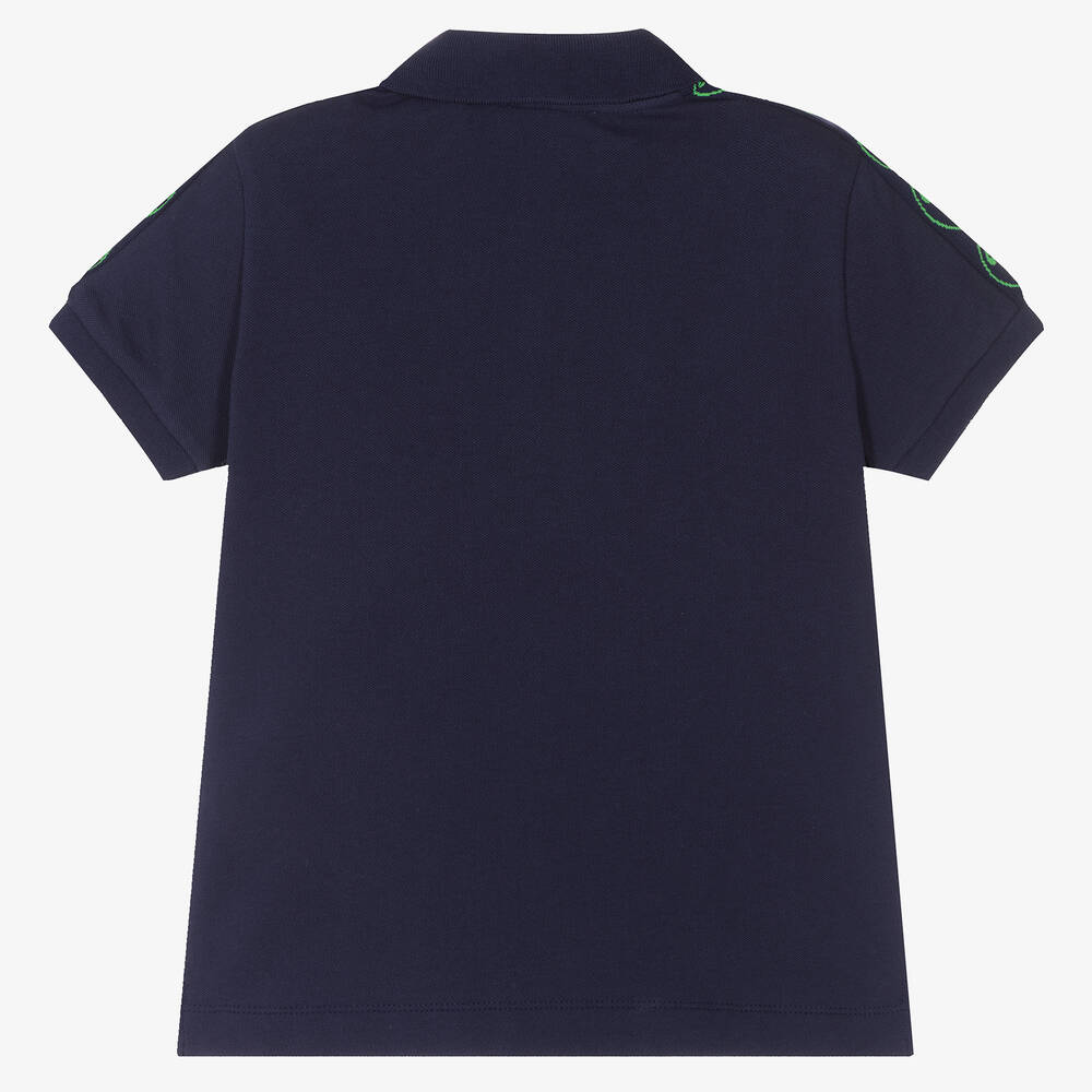 Moschino Kid-Teen-Boys Blue Cotton Piqué Polo Shirt | Childrensalon Outlet