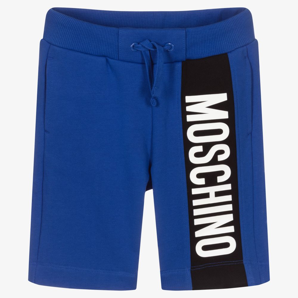 Moschino Kid-Teen - Синие хлопковые шорты для мальчиков | Childrensalon