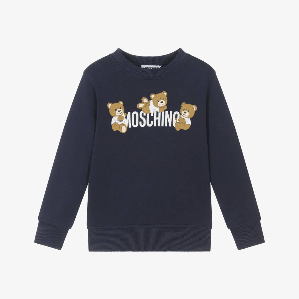 Moschino-سويت شيرت تيدي قطني أزرق للأولاد | Childrensalon Outlet