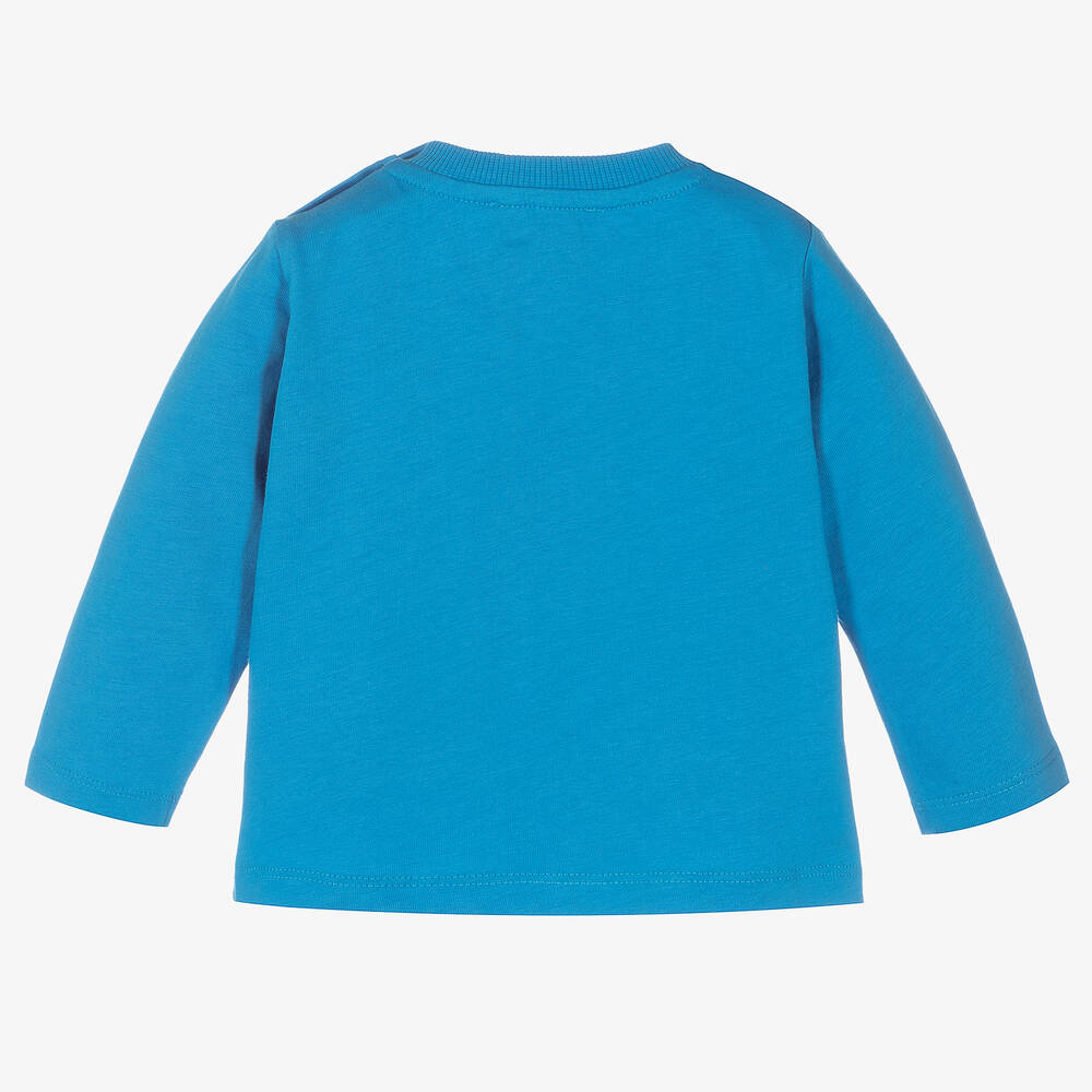 Moschino Baby-Boys Blue Cotton Tiger Top | Childrensalon Outlet