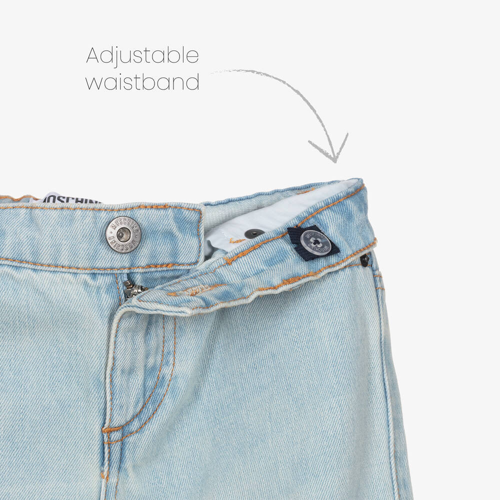 Moschino Кид-Тин-Boys Blue Denim Logo Jeans | Childrensalon Outlet