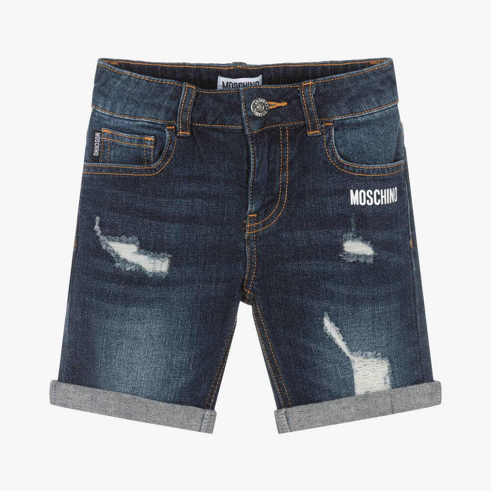 Moschino Kid-Teen - Short bleu en jean garçon | Childrensalon