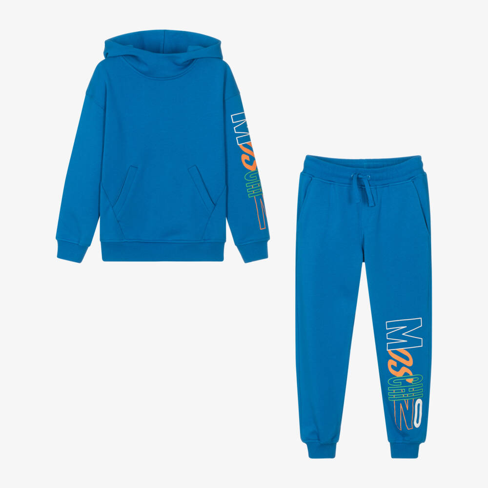 Moschino Kid-Teen-Boys Blue Designer Tracksuit | Childrensalon Outlet