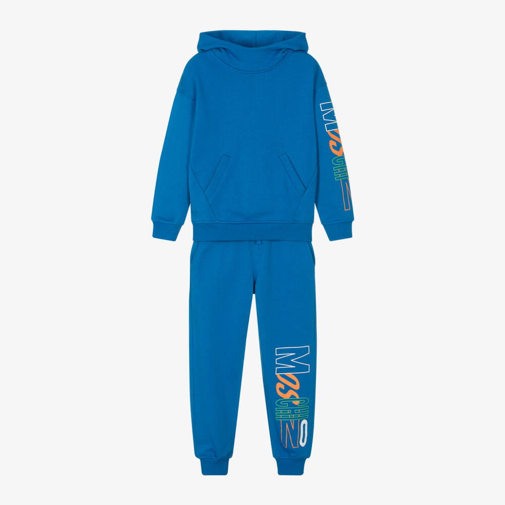 Moschino Kid-Teen-بدلة رياضية بشعار موسكينو قطن لون أزرق | Childrensalon Outlet