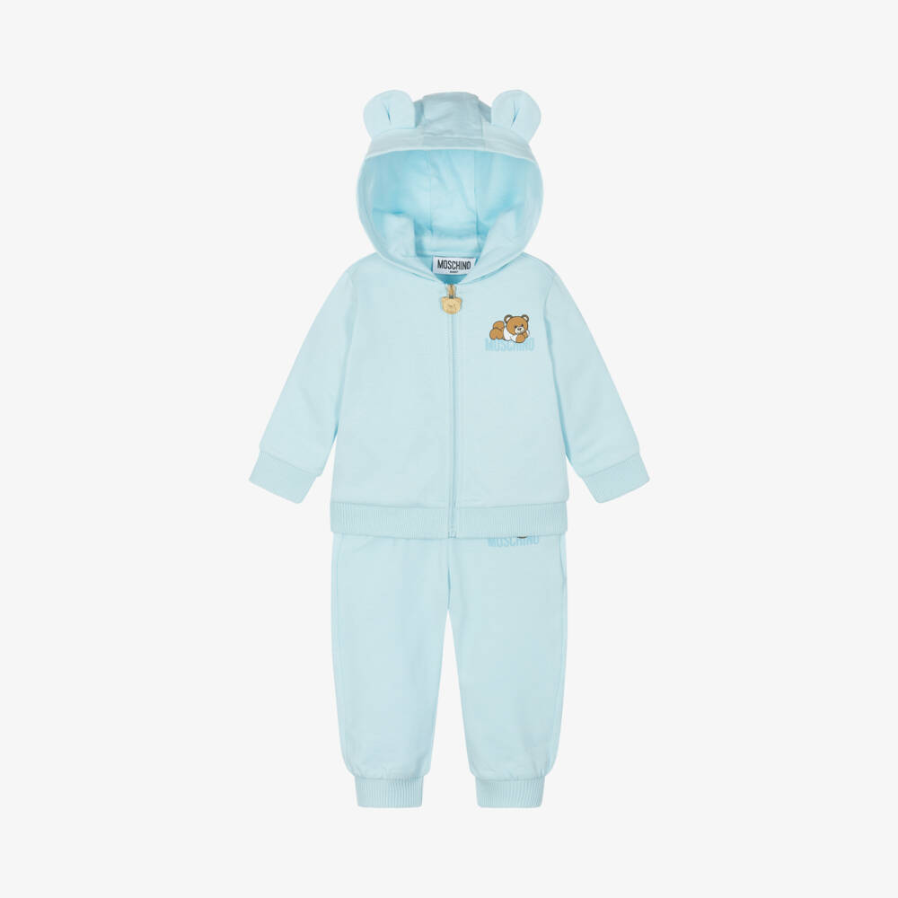 Moschino Baby-Boys Blue Hooded Tracksuit | Childrensalon Outlet