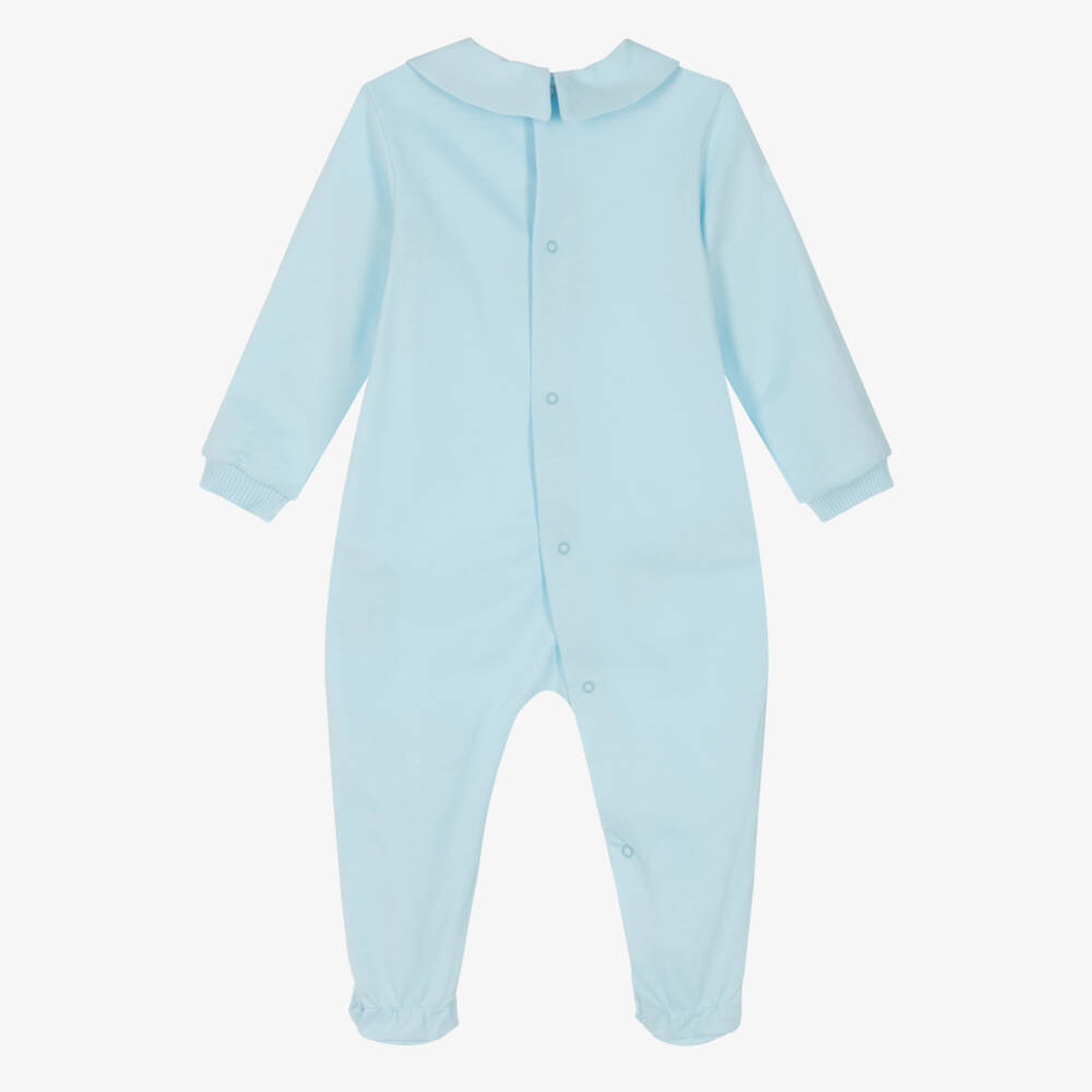 Moschino-Boys Blue Snuggly Bear Babygrow | Childrensalon Outlet