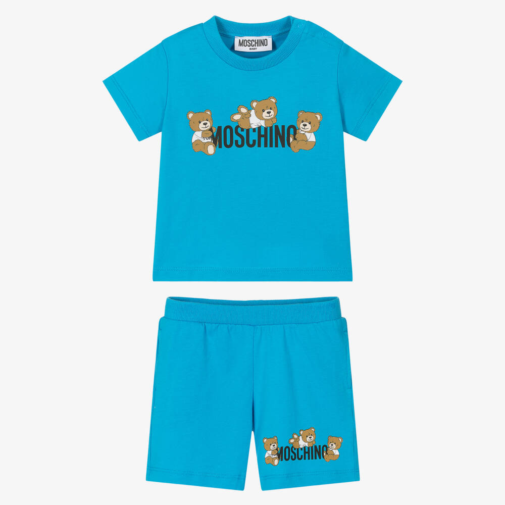 Moschino-Boys Blue Teddy Adventure Set | Childrensalon Outlet