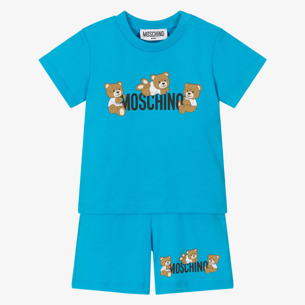 Moschino-Boys Blue Teddy Adventure Set | Childrensalon Outlet