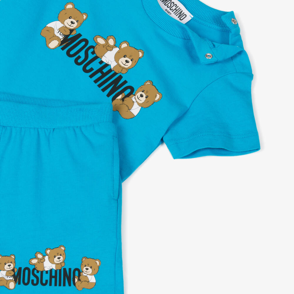 Moschino-Boys Blue Teddy Adventure Set | Childrensalon Outlet