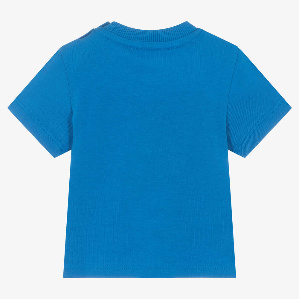 Moschino Baby Boys Blue Teddy Bear Cotton TShirt Childrensalon Outlet