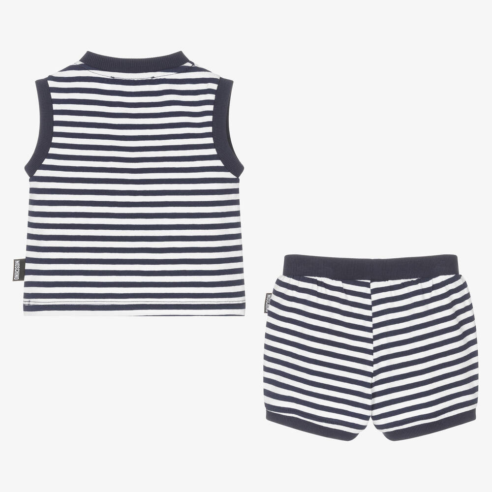 Moschino Baby-Boys Blue Teddy Bear Shorts Set | Childrensalon Outlet