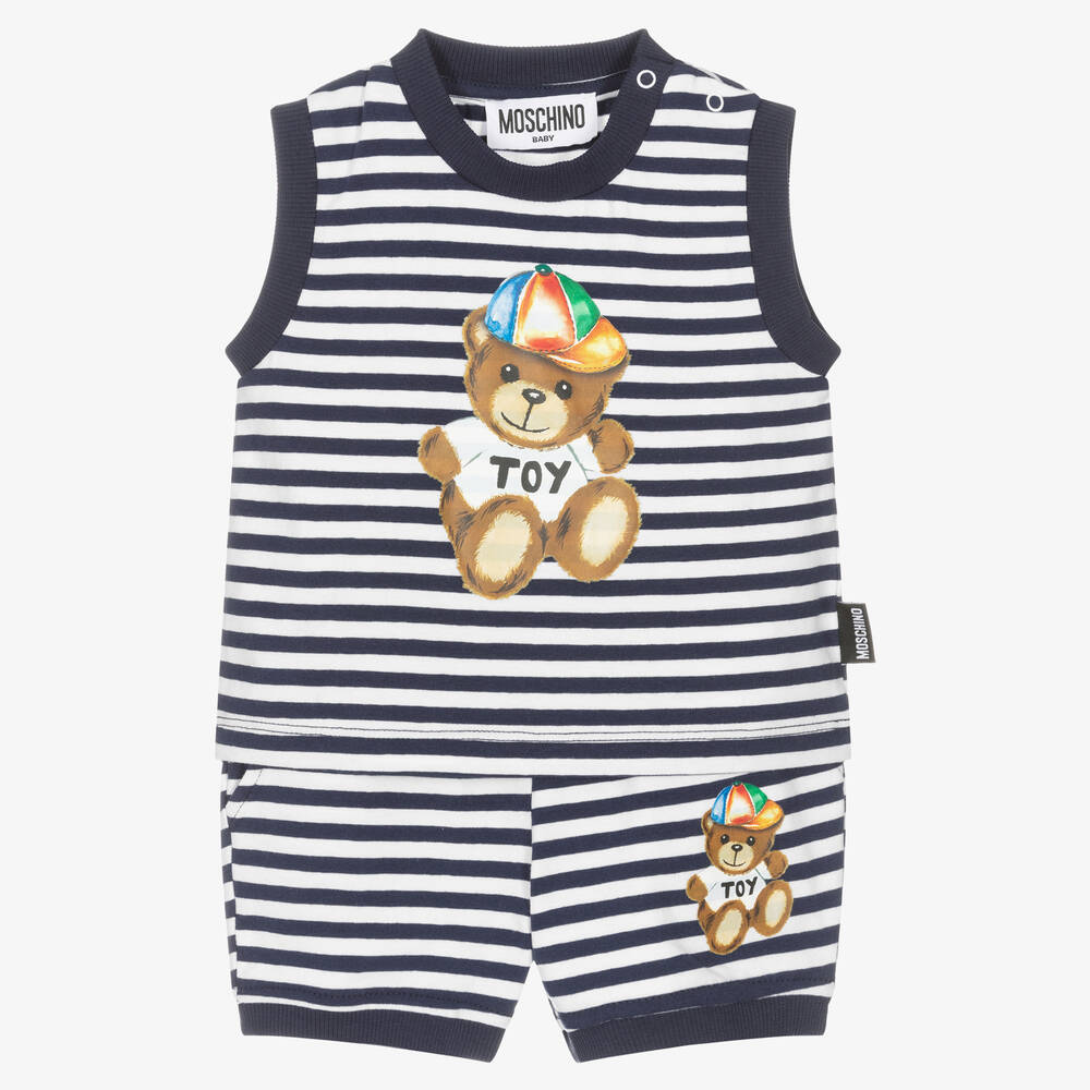 Moschino Baby - Ensemble short bleu nounours garçon | Childrensalon