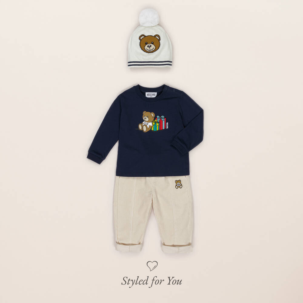 Moschino Baby-Boys Blue Teddy Bear Top | Childrensalon Outlet