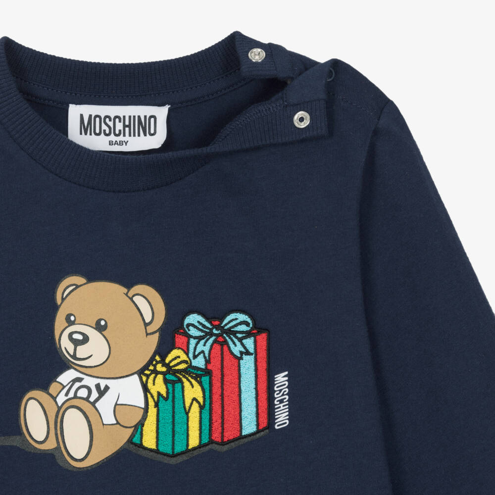 Moschino Baby-Boys Blue Teddy Bear Top | Childrensalon Outlet
