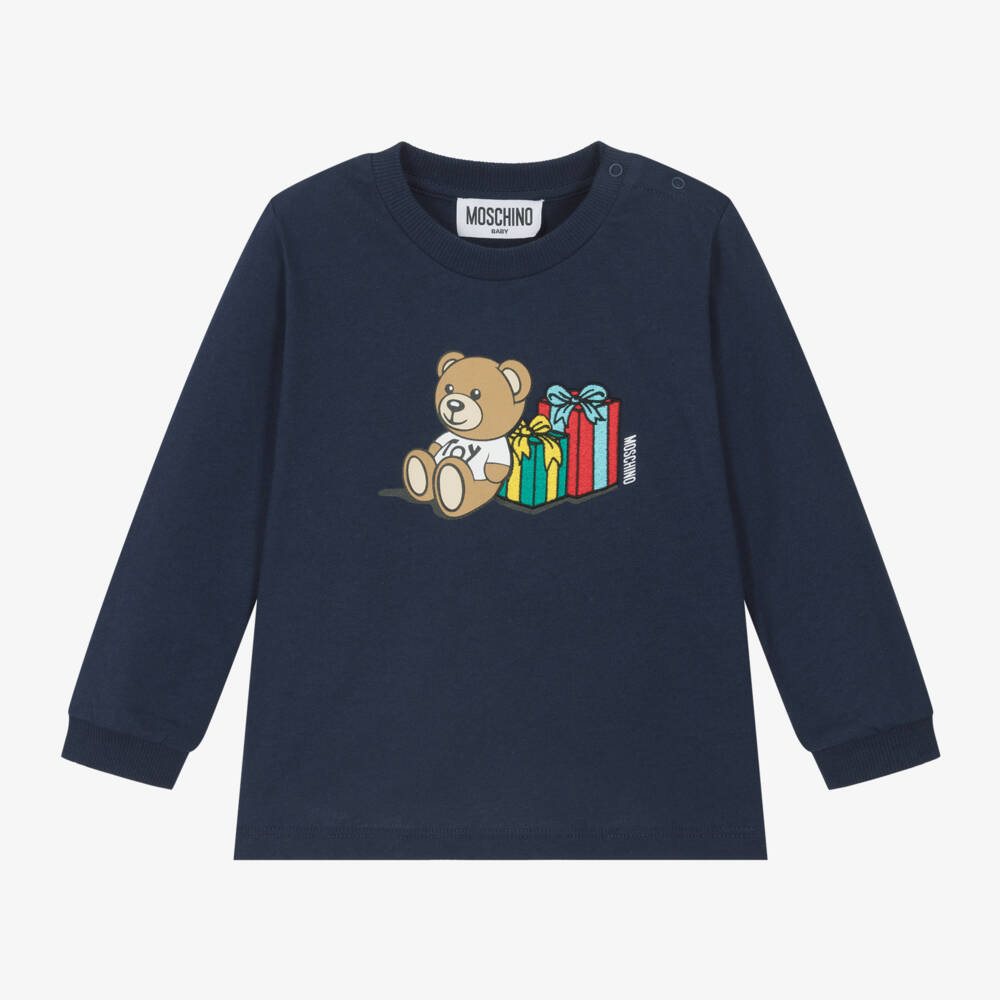 Moschino Baby-توب تيدي بير قطن لون كحلي | Childrensalon Outlet