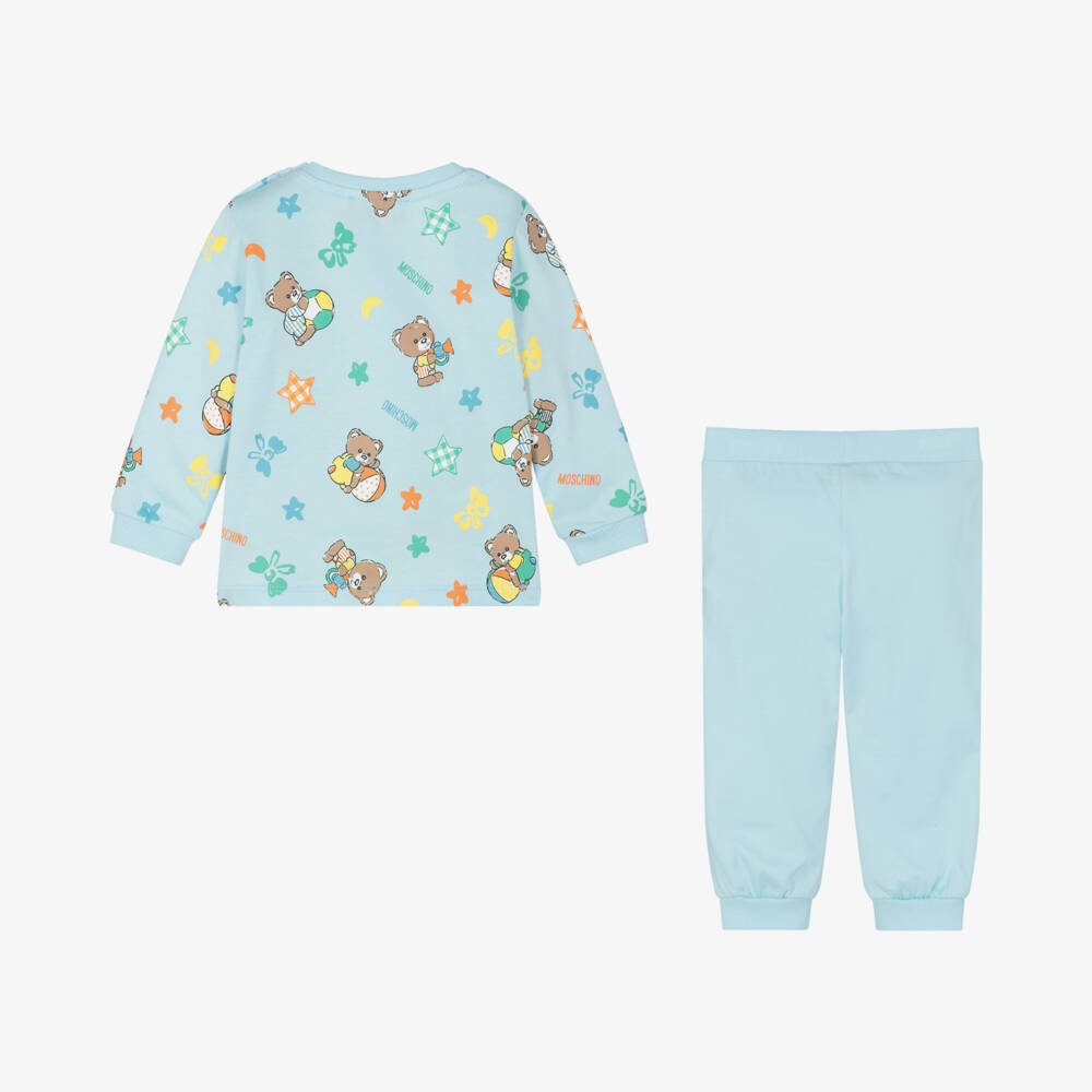 Moschino Baby-Boys Blue Teddy Trouser Outfit | Childrensalon Outlet