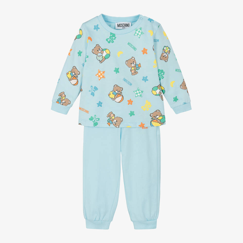 Moschino Baby-Boys Blue Teddy Trouser Outfit | Childrensalon Outlet