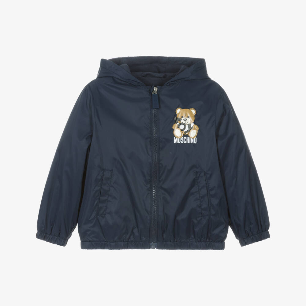 Moschino-Boys Blue Teddy Windbreaker Jacket | Childrensalon Outlet