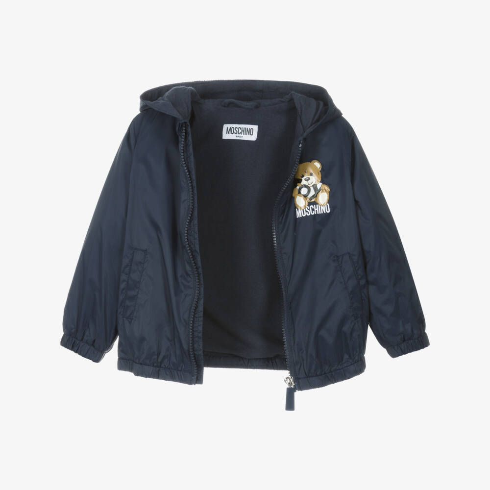 Moschino-Boys Blue Teddy Windbreaker Jacket | Childrensalon Outlet