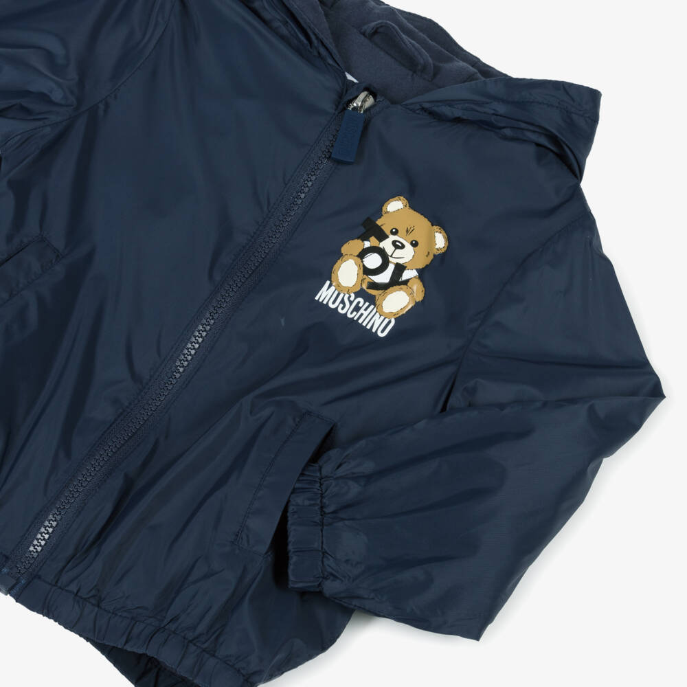 Moschino-Boys Blue Teddy Windbreaker Jacket | Childrensalon Outlet