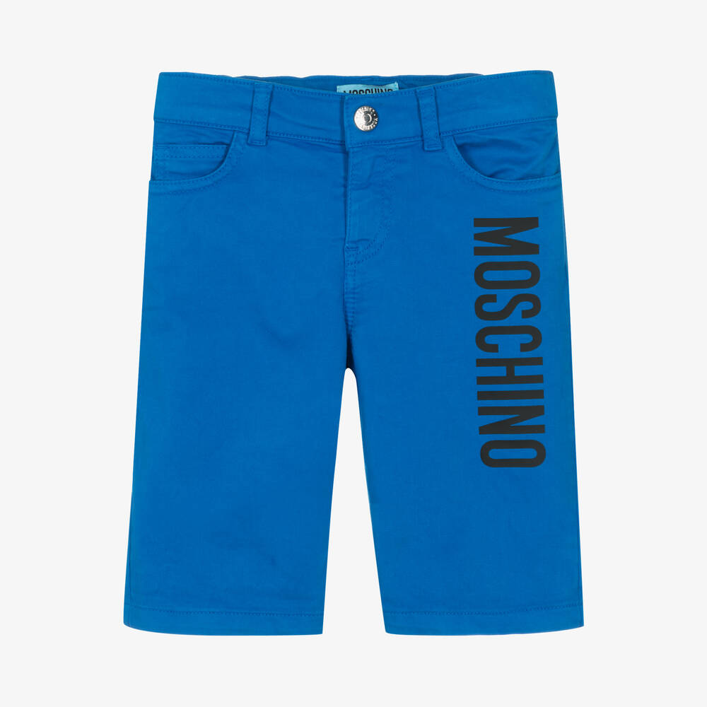 موسكينو Kid-Teen-شورت قطن تويل لون أزرق للأولاد | Childrensalon Outlet