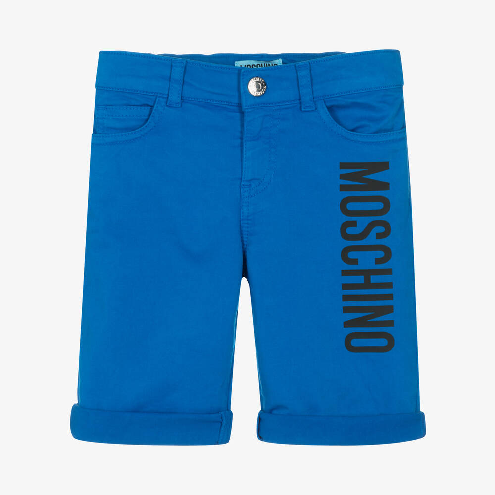 Moschino Kid-Teen - Short bleu en sergé garçon | Childrensalon