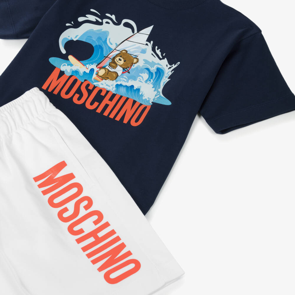 Moschino-Boys Blue & White Cotton Duo | Childrensalon Outlet