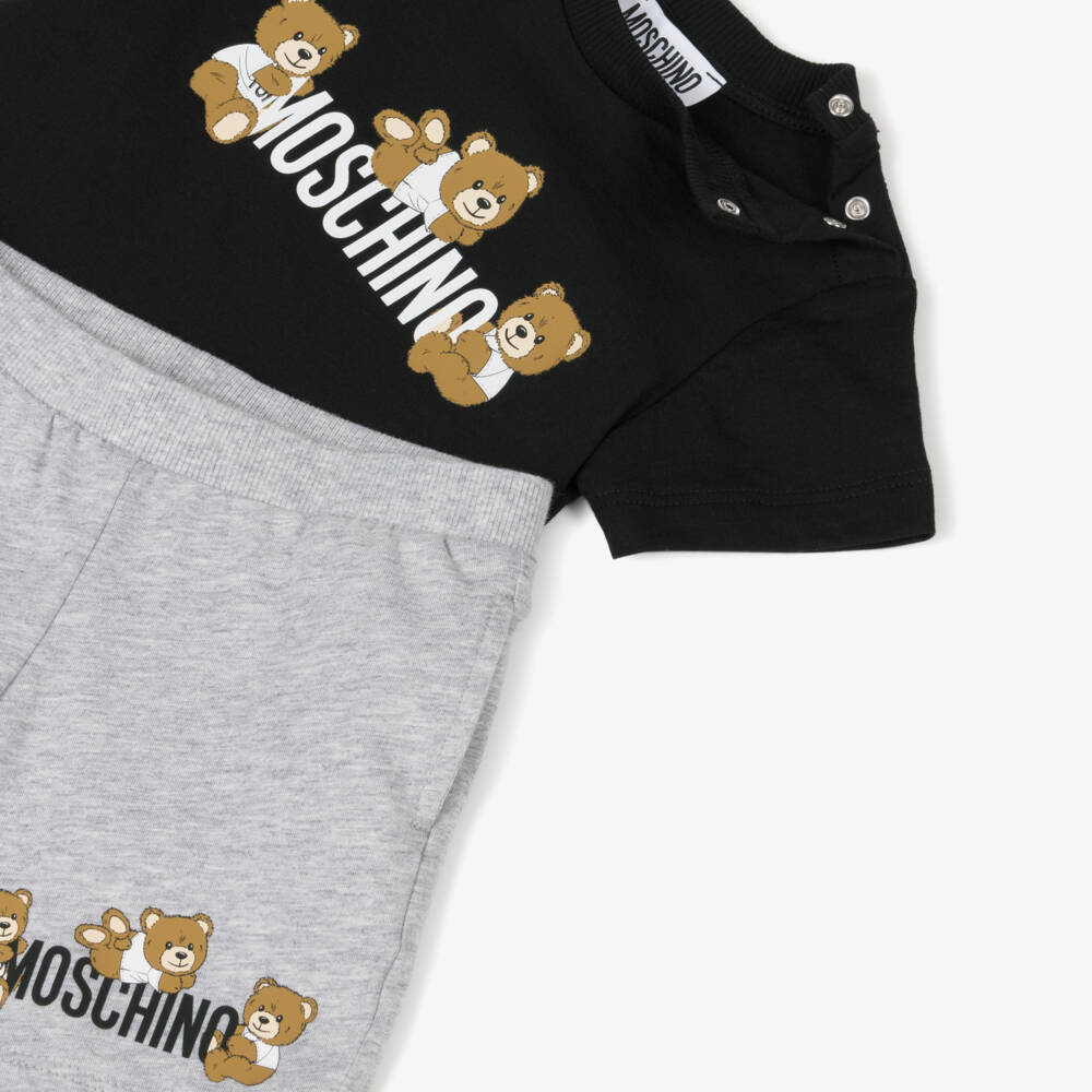 Moschino-Boys Charcoal Bear Shorts Combo | Childrensalon Outlet