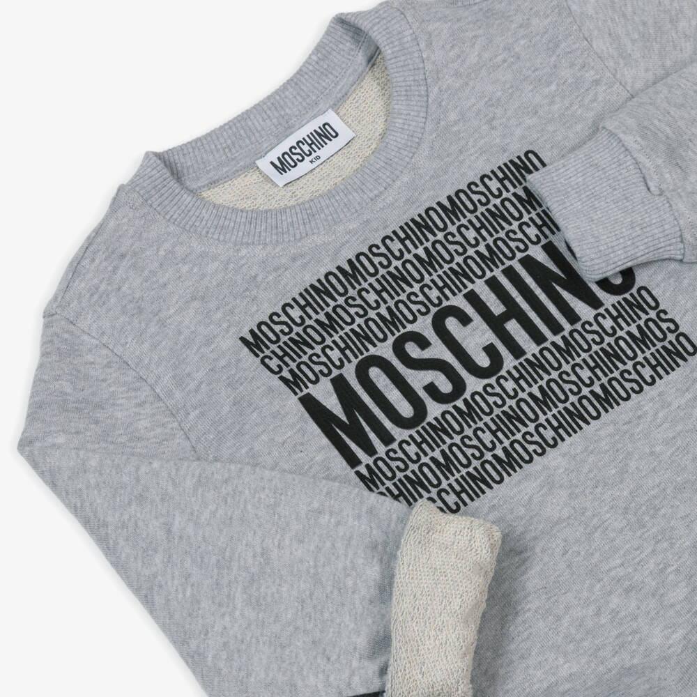Moschino-Boys Charcoal Logo Cotton Set | Childrensalon Outlet