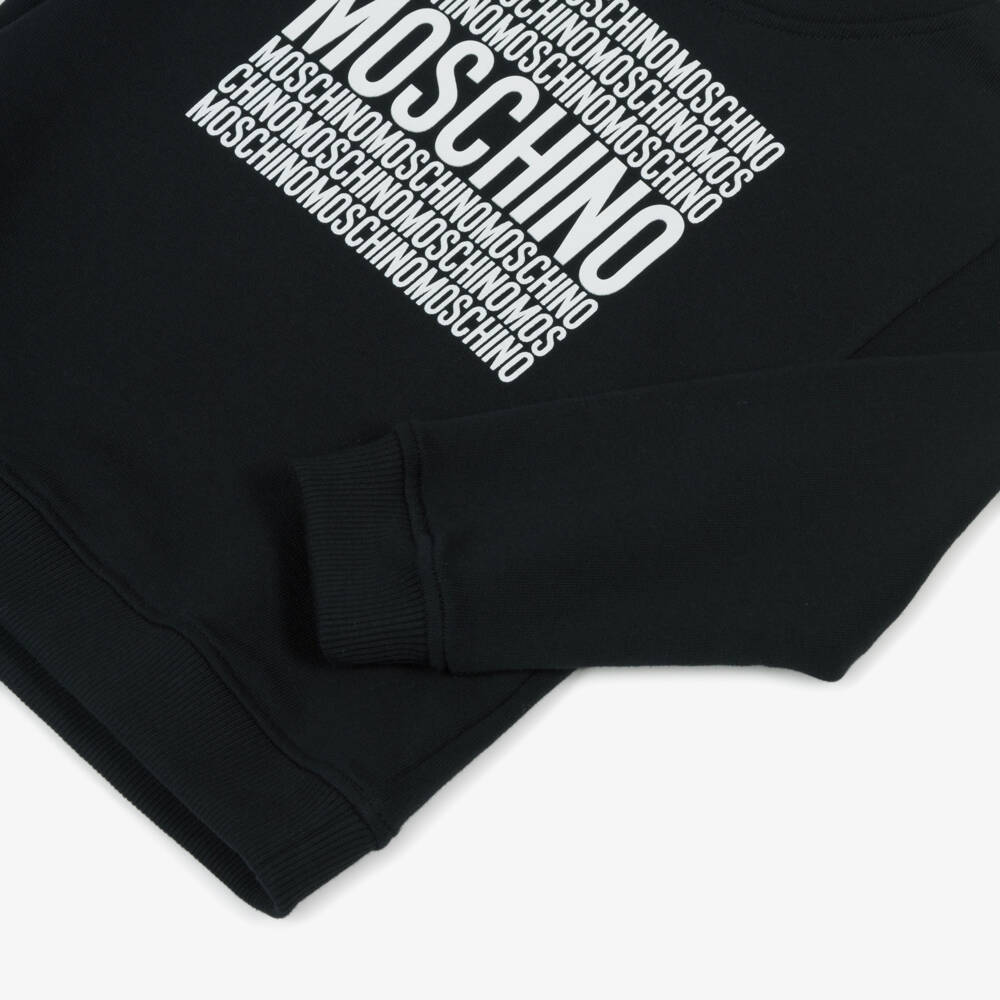 Moschino-Boys Charcoal Logo Sweatshirt | Childrensalon Outlet