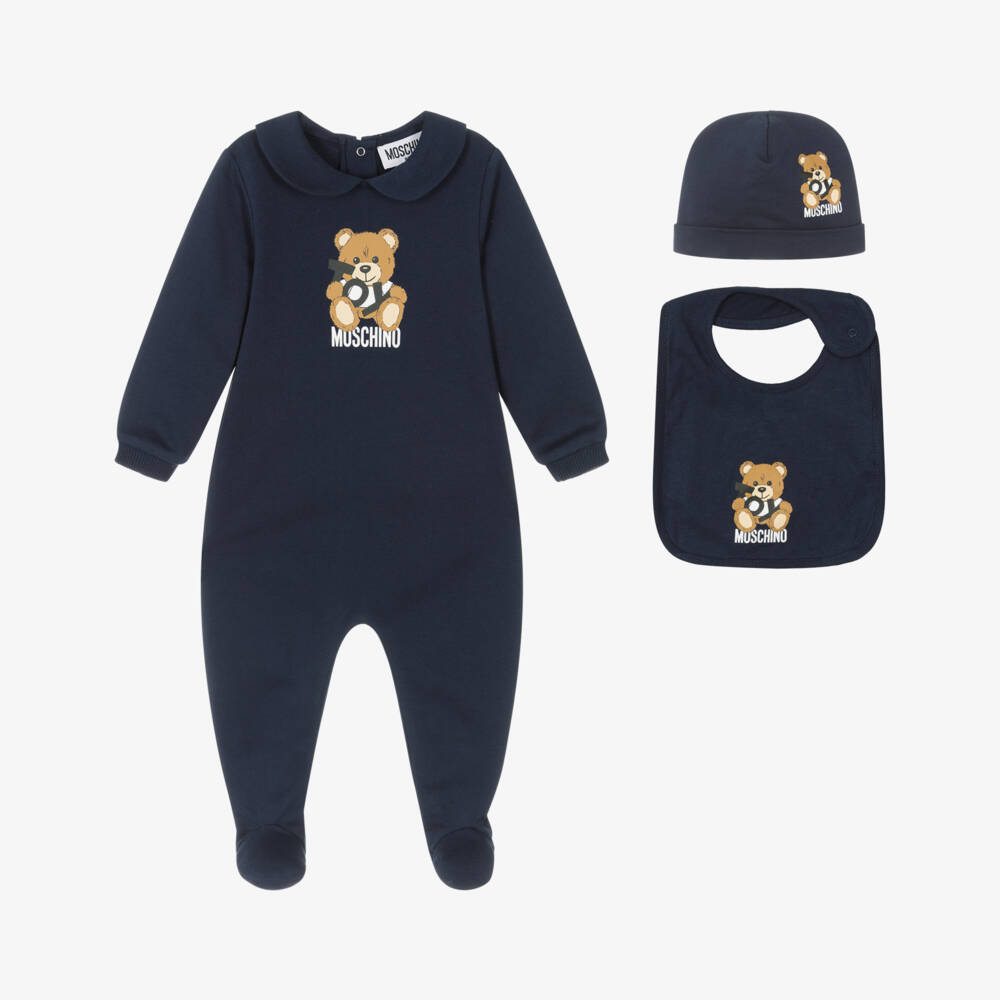 Moschino-Boys Charming Indigo Bear Set | Childrensalon Outlet