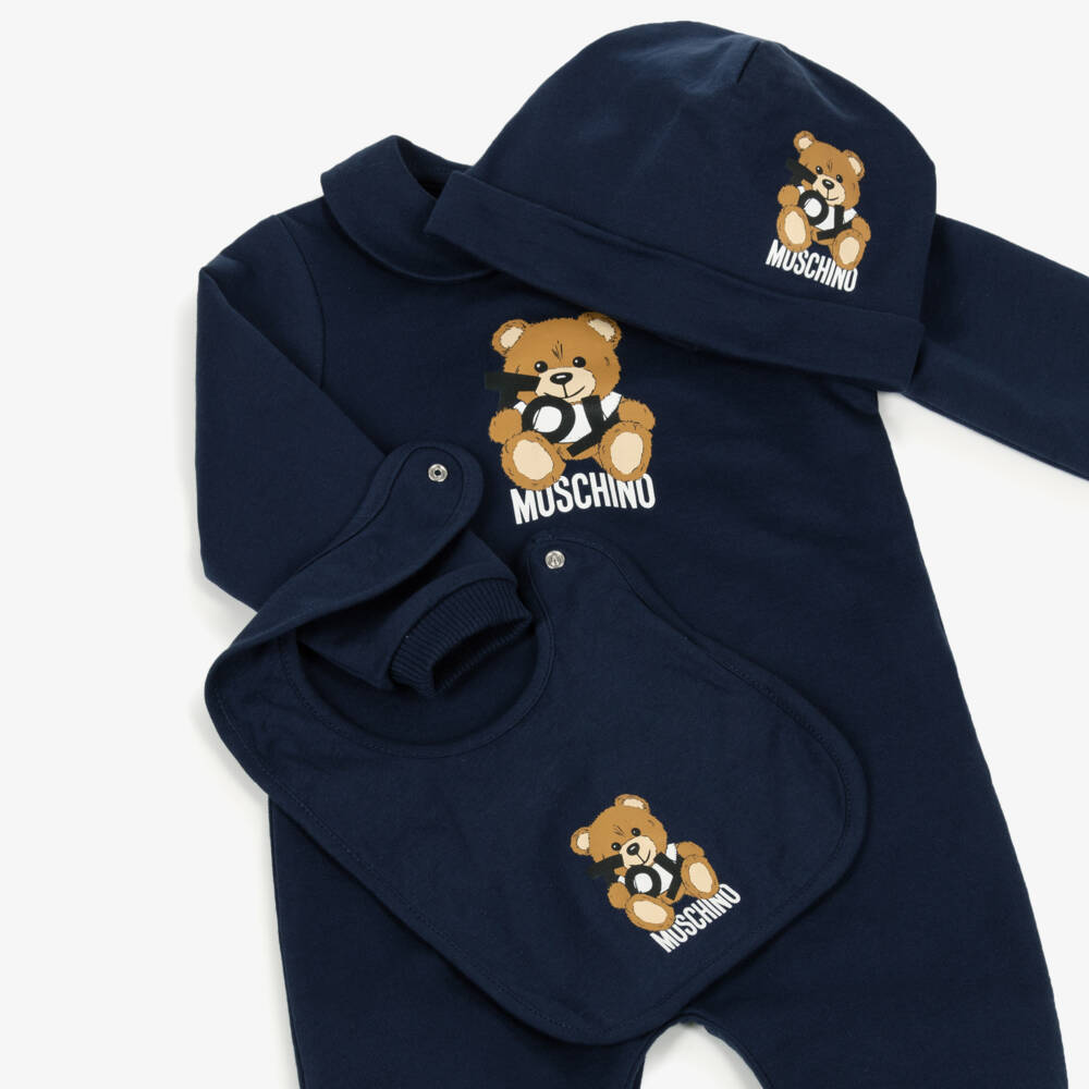 Moschino-Boys Charming Indigo Bear Set | Childrensalon Outlet