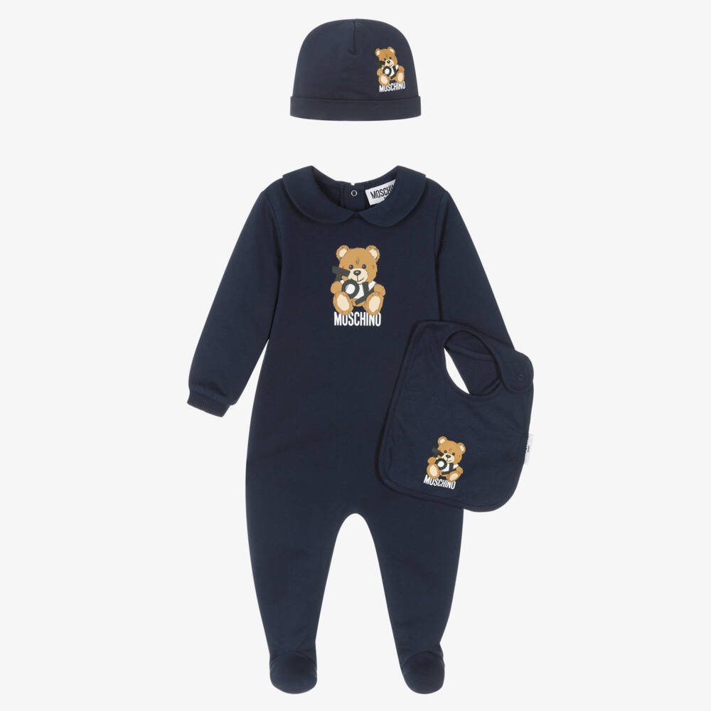 Moschino-Boys Charming Indigo Bear Set | Childrensalon Outlet