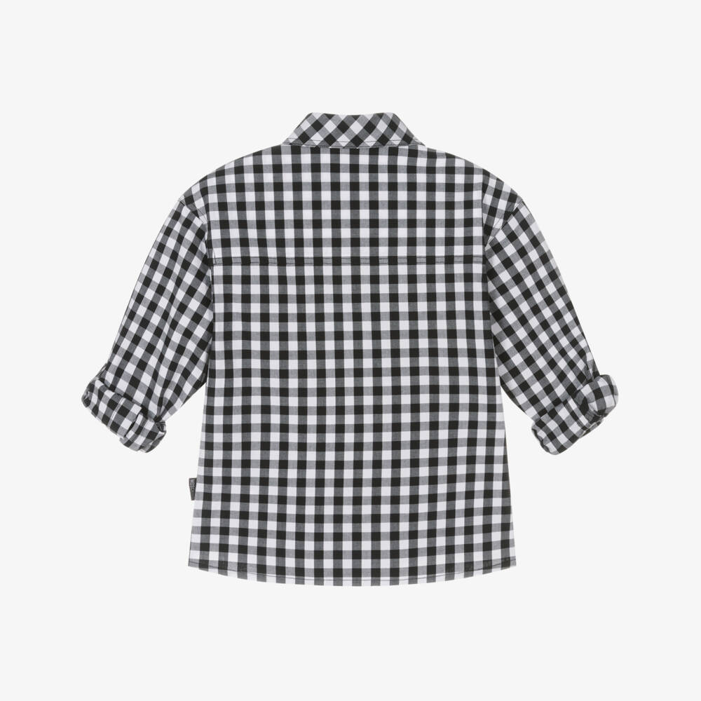 Moschino-قميص كلاسيكي بنقشة المربعات السوداء للأولاد | Childrensalon Outlet