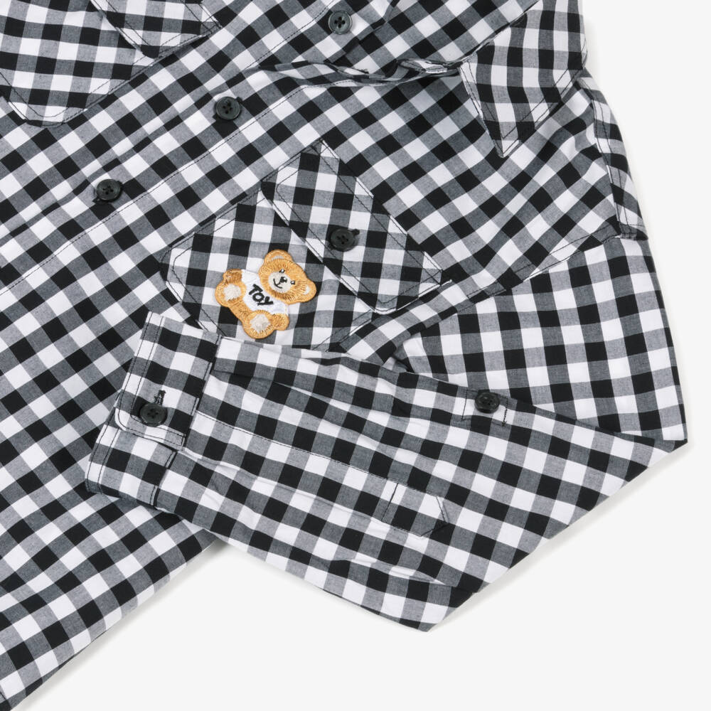 Moschino-قميص كلاسيكي بنقشة المربعات السوداء للأولاد | Childrensalon Outlet