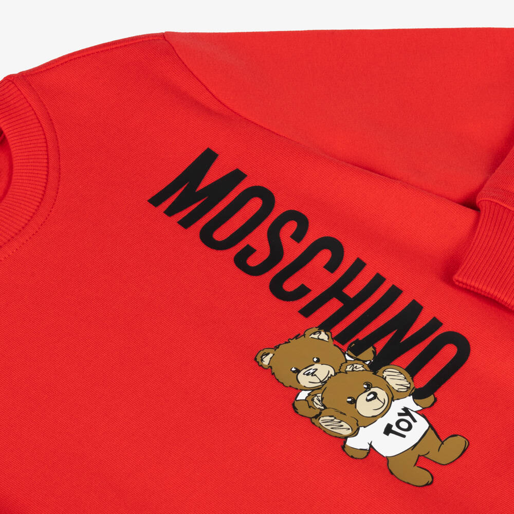 Moschino Kid-Teen-Boys Classic Crimson Bear Top | Childrensalon Outlet