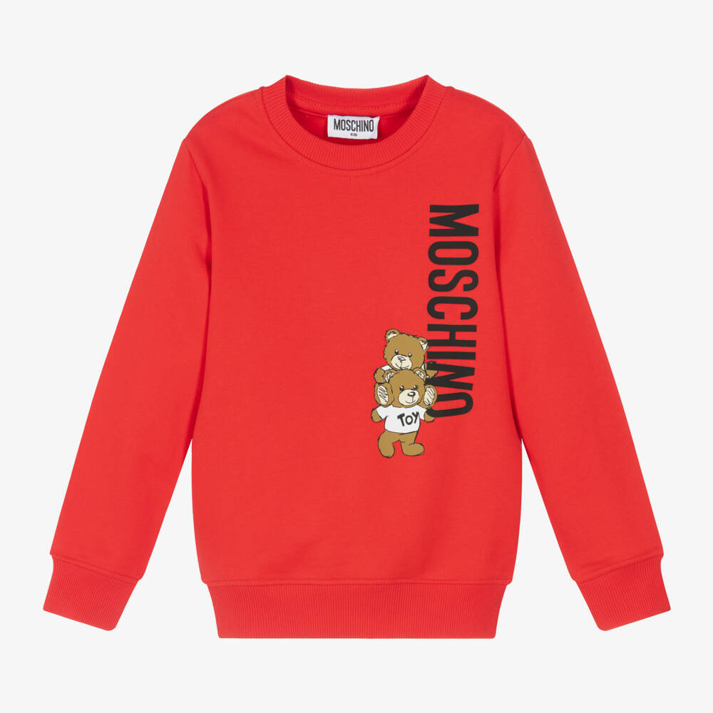 Moschino Kid-Teen-Boys Classic Crimson Bear Top | Childrensalon Outlet