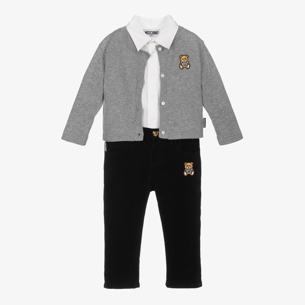 Moschino Baby - Boys Cotton Baby Trouser Set | Childrensalon