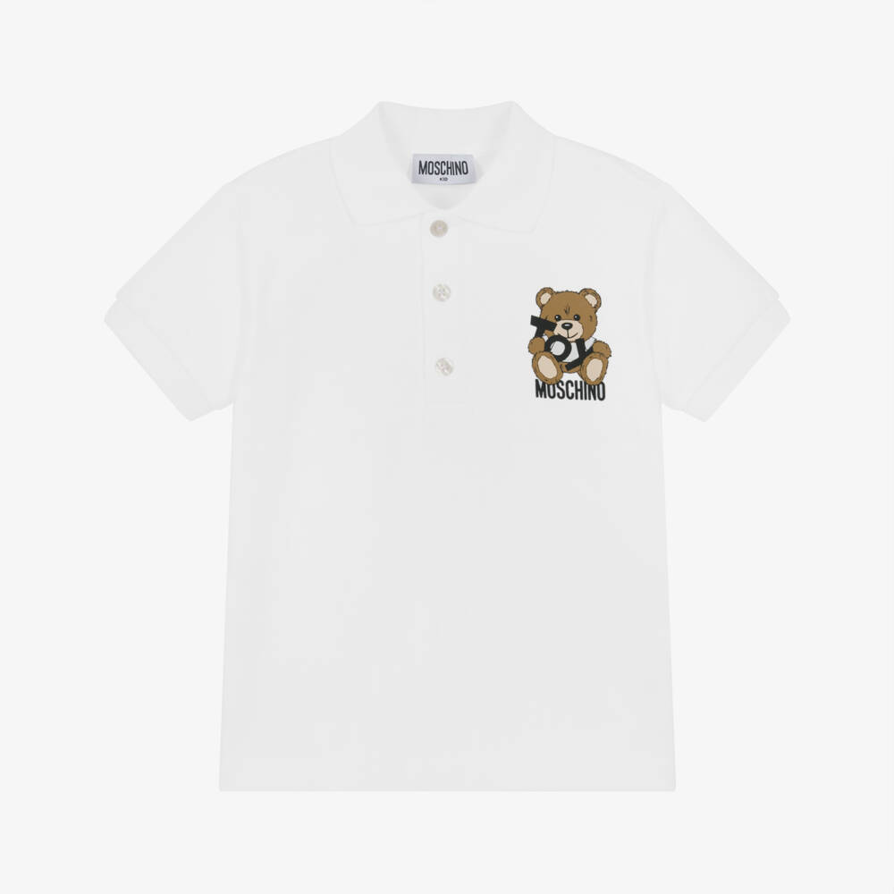 Moschino-Рубашка поло из хлопка с медвежонком для мальчиков | Childrensalon Outlet