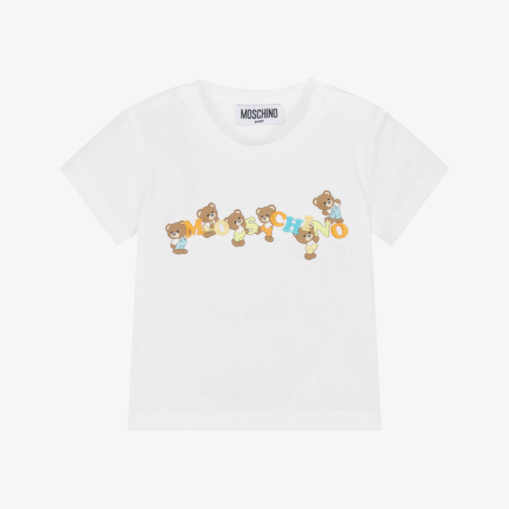 Moschino-Boys Cotton Tee with Embroidery | Childrensalon Outlet