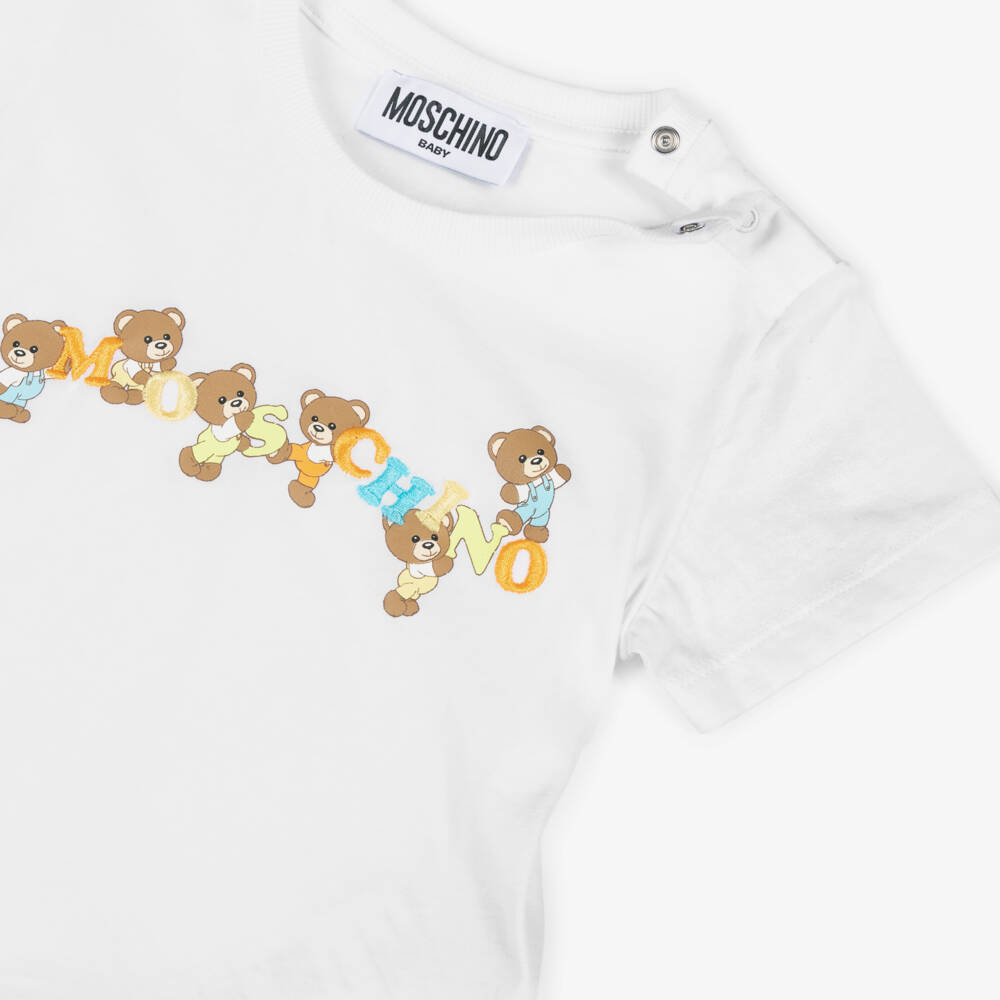 Moschino-Boys Cotton Tee with Embroidery | Childrensalon Outlet
